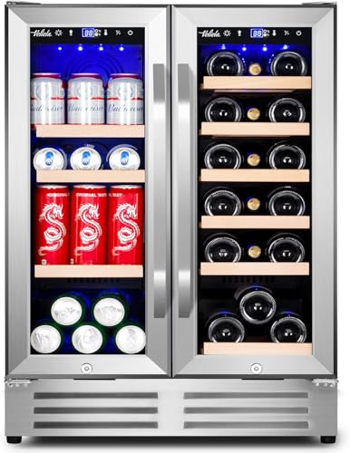 CoolerMax 24 Inch Dual Zone Glass Door Beverage Fridge