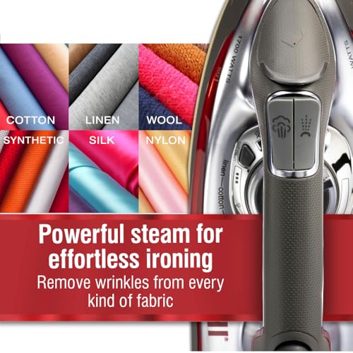 CHI Clothes Steam Iron: Powerful Steam, Temperature Guide, 1700W, Titanium Ceramic Soleplate