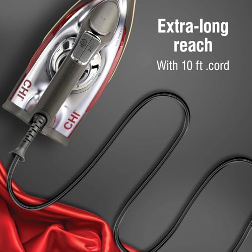 CHI Clothes Steam Iron: Powerful Steam, Temperature Guide, 1700W, Titanium Ceramic Soleplate