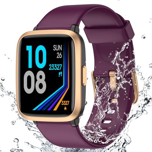 Fitness Tracker Watch with Heart Rate Monitor, Large Screen Pedometer & Sleep Monitor - Waterproof Smartwatch for Women Men