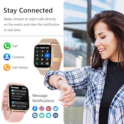 Fitness Tracker Smart Watch 45mm: Dial/Answer Calls, Heart Rate Monitor - Android iOS