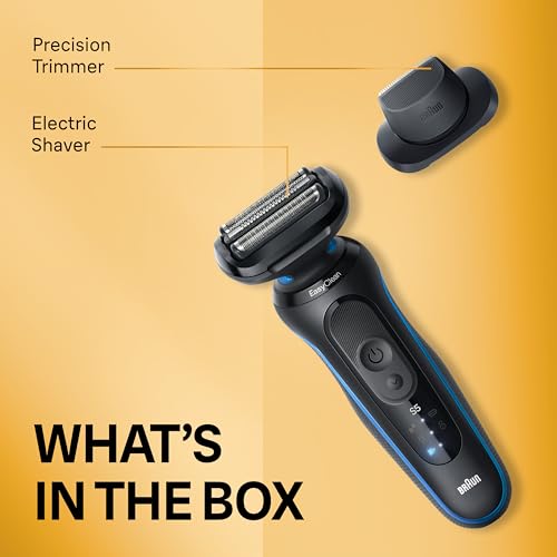Braun Men's Electric Shaver Series 5 - Waterproof Foil Shaver with Turbo Mode & Precision Trimmer - Wet/Dry Shave - 50 Min Runtime