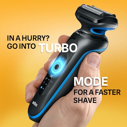 Braun Men's Electric Shaver Series 5 - Waterproof Foil Shaver with Turbo Mode & Precision Trimmer - Wet/Dry Shave - 50 Min Runtime