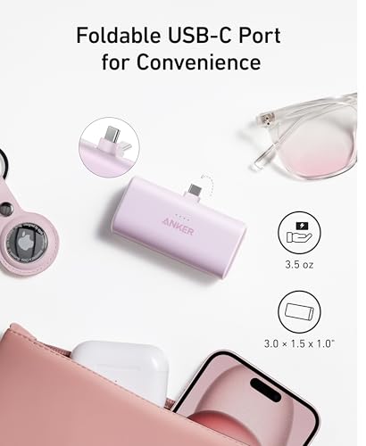 Anker Nano Power Bank: Mini Portable Charger, USB-C, 5,000mAh, 22.5W - iPhone, Samsung, Note20, Huawei, iPad, AirPods