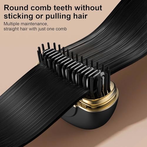 Colexy Direct Mini Wireless Hair Straightener Brush, Portable Black - Ceramic & Tourmaline Plates, 3 Heat Settings, Quick Heat