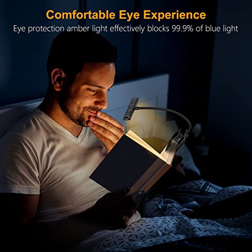 Gritin 19 inch LED Book Light for Night Reading, Memory Function, Eye-Protecting Modes, Stepless Dimming, Long Battery Life