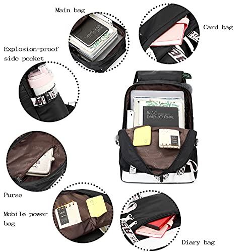 Asge Girls Nylon Backpack: Waterproof School Bag for Teens