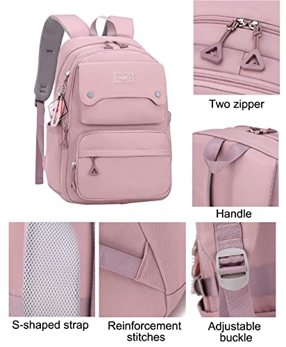 JiaYou Casual Backpack for Teen Girls & Women - School & Travel Laptop Bag, 26L, Blue