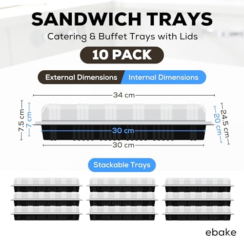 Reusable Catering Food Trays with Lids for Parties & Buffets