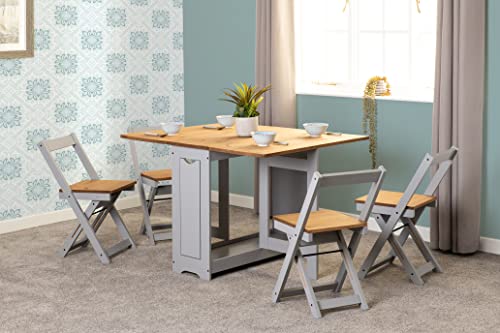 Seconique Santos Dining Set: Grey Distressed Pine, Butterfly