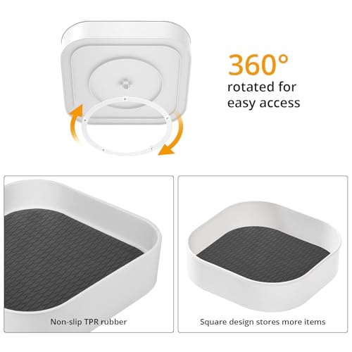 Semlos Lazy Susan Turntable Organizer for Kitchen Storage, 9" Revolving Spice Rack, Non-Slip Holder