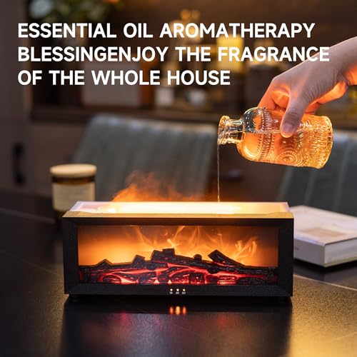 Flame Air Diffuser Humidifier, 7 Colors Aromatherapy, Timer, Home, Bedroom, Office, Yoga