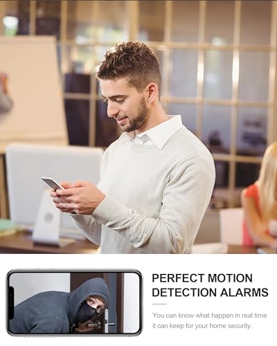 Mini 4K Indoor Security Camera, App Control, Motion Detection, Night Vision, WiFi, Rechargeable, Pet Camera - Home/Office Surveillance