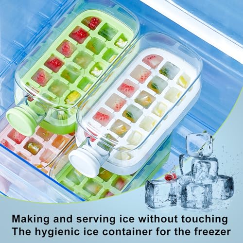 Ice Cube Bottle Cup 2-in-1, 800ml Easy Press Vertical Ice Tray