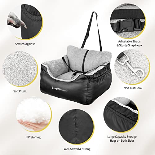 BurgeonNest Dog Car Seat: Soft Travel Bed for Small Dogs