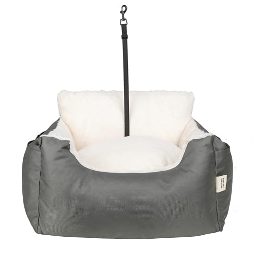 Pet Supplies Dog Booster Seat for Small & Medium Dogs, Plush Cushion, Secure Straps, Tall Pillow - Gray
