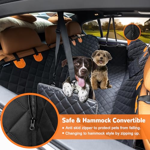 URPOWER Dog Car Seat Cover 100% Waterproof Hammock, Heavy Duty Scratch Proof, Nonslip, Back Seat Covers for Cars Trucks SUVs