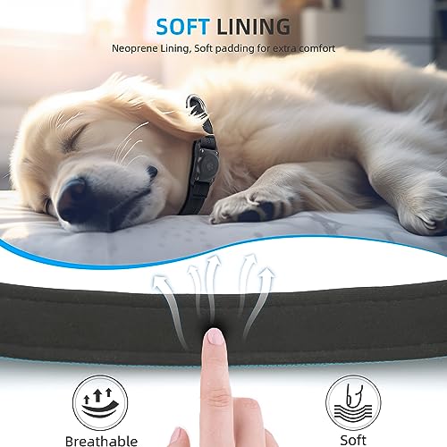 Dogness AirTag Dog Collar Holder, Reflective & Waterproof, Comfortable Padded, Heavy Duty, for Small Medium Large Dogs in Blue