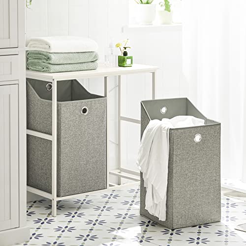 SoBuy Laundry Cabinet Chest with 2 Removable Baskets, Bathroom Storage Shelf