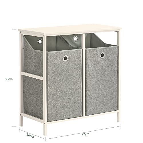 SoBuy Laundry Cabinet Chest with 2 Removable Baskets, Bathroom Storage Shelf