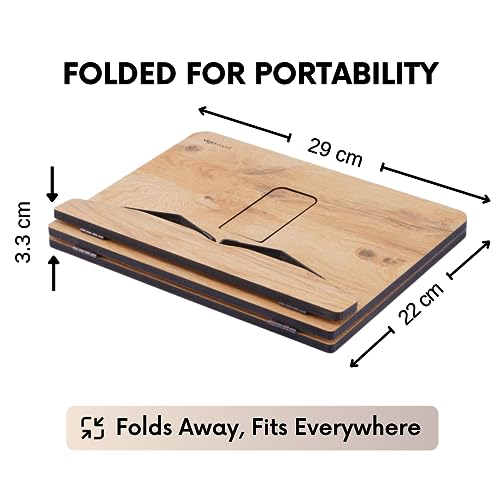 Wooden Book Stand for Reading & Cooking - Cookbook Holder Bed Stand