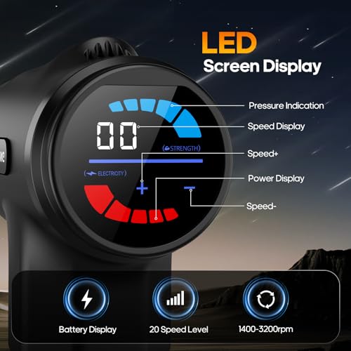 AERLANG Heat Massage Gun: Deep Tissue Back Neck Massager for Pain Relief, Muscle Percussion, 7 Heads, Silent