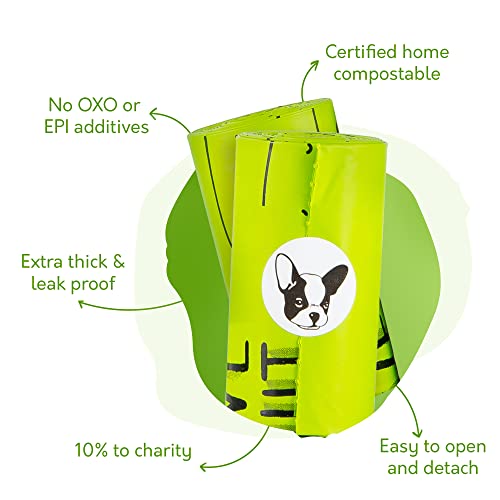 EcoPaws Plant-Based Compostable Dog Poop Bags - 10% Charity - 120 Bags