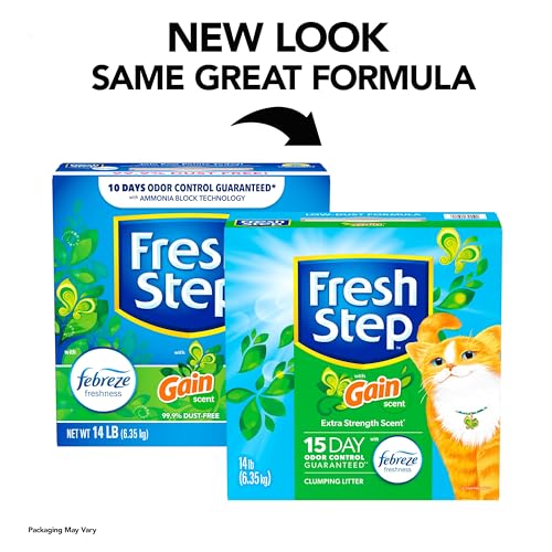 Fresh Step Clumping Litter, Febreze Freshness, Low-Dust, Ammonia Block, 14lb