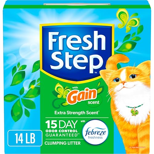 Fresh Step Clumping Litter, Febreze Freshness, Low-Dust, Ammonia Block, 14lb