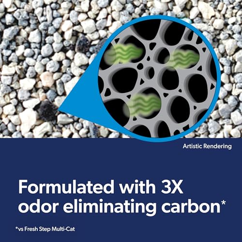 Fresh Step Clumping Cat Litter, Heavy Duty 30-Day Odor Control, Carbon Technology, 17.5 lb