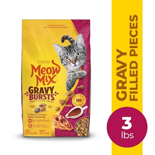 Meow Mix Chicken Dry Cat Food - Gravy Bursts, 3lb Bag