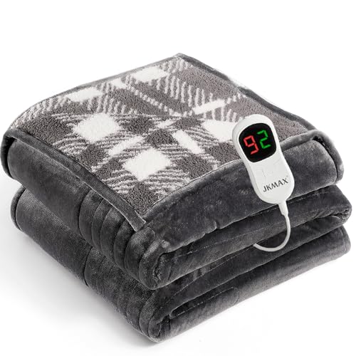CozyFlame Full Size Electric Heated Blanket - 72x84 Flannel, 10 Heat Levels, 5 Time Settings, Over-Heat Protection - Winter Warmer