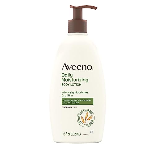 Aveeno Moisturizing Body Lotion, Prebiotic Oat, Fragrance-Free, 48-Hour Moisturizer - Dry Skin, Sensitive Skin, Non-Greasy - 18 inch