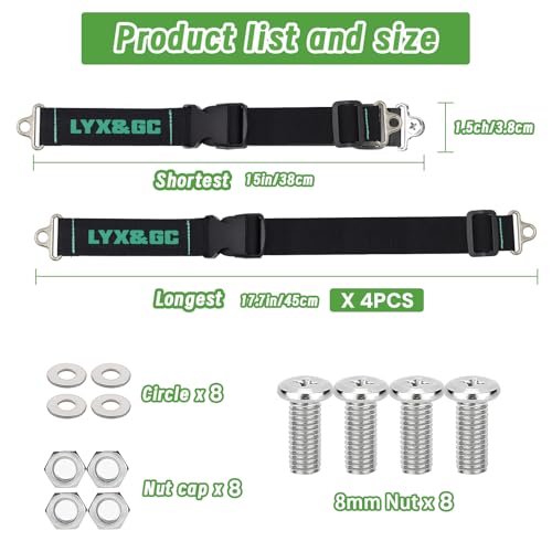 BearGuard Trash Can Locks - Heavy-Duty Straps for Animal-Proof Lid on 28-96 Gal Bins, Secure Buckle Against Raccoons