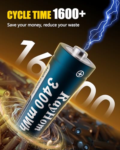 Rechargeable AA Batteries & Charger Set, High Capacity 1.5V, Smart Charging, 12-Slot Li-ion Charger