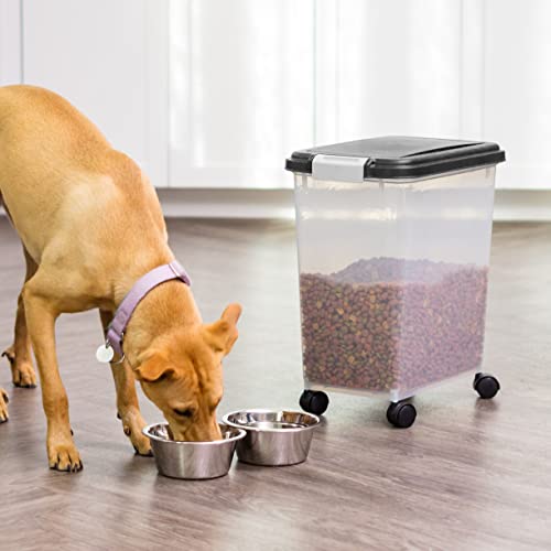 IRIS USA Airtight Pet Food Container with Wheels, 30lb Capacity, Keep Fresh, Easy Mobility