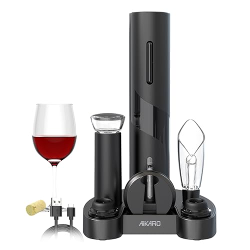 AIKARO Electric Wine Opener: Automatic Corkscrew, Rechargeable