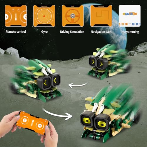 STEM Robot Building Kit for Kids 6-14, Remote Control, Music Spray - 513 Pcs Building Blocks Set - Fun Birthday Xmas Gift