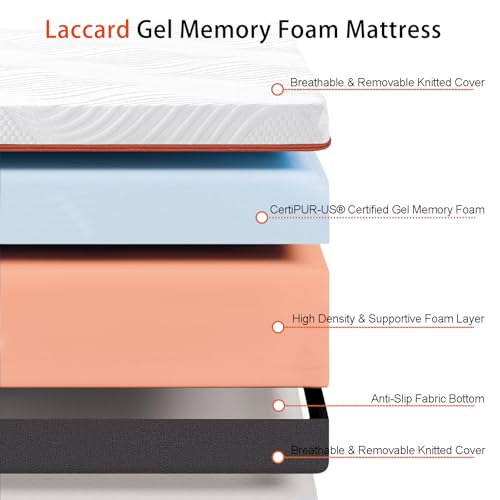 CoolDream 20cm Memory Foam Mattress for Double Bed, Pressure Relief, Cooling Tech, Removable Cover - 135x190 cm