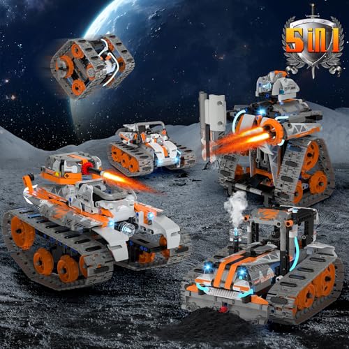 STEM Building Kit: Remote Controlled Mech Robots & Tanks, 552 Pcs DIY Blocks Set for Kids 6-14. Perfect Science Learning Gift.
