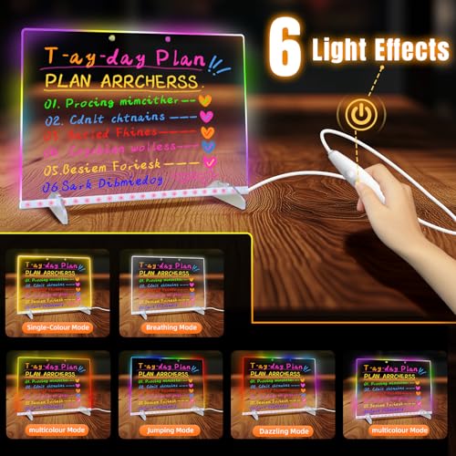 Oritzan LED Drawing Board: Magic Note Board with 13 Light Modes & Colorful Pens - Large Size 35x25.5 inch - Holiday Gift for Kids