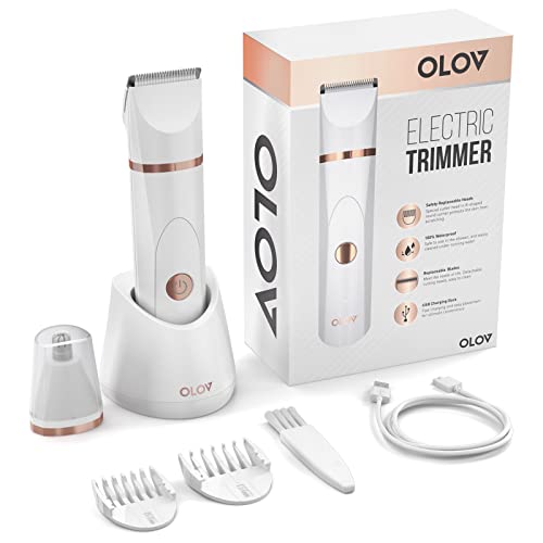 OLOV Electric Body Hair Trimmer: Men's Groin & Women's Bikini Groomer, Wet/Dry Shaver, USB Recharge, Waterproof Razor