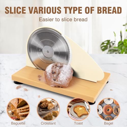 Versatile Hand Crank Bread Slicer for Sourdough & Crusty Bread - Stainless Steel, Adjustable Width - Homemade & Commercial