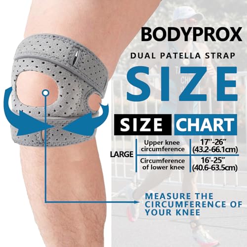 Wellnee Knee Brace Adjustable Support with Cushioned Silicone Pad for Men Women Athletic Training